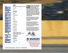 Suzuki VX800 sales brochure, USA